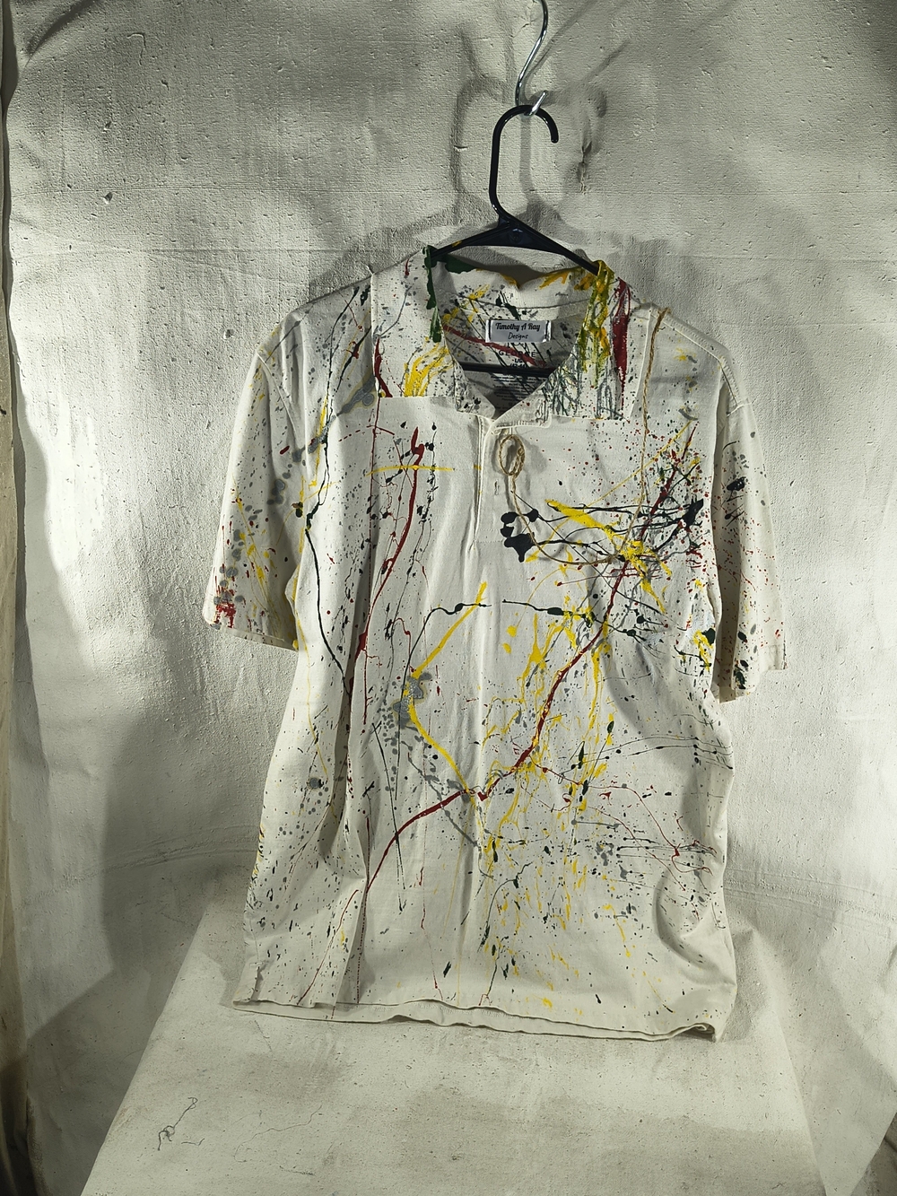 Timothy Designs T159 Men's White Polo Size Large W/Unique Street Wear Design